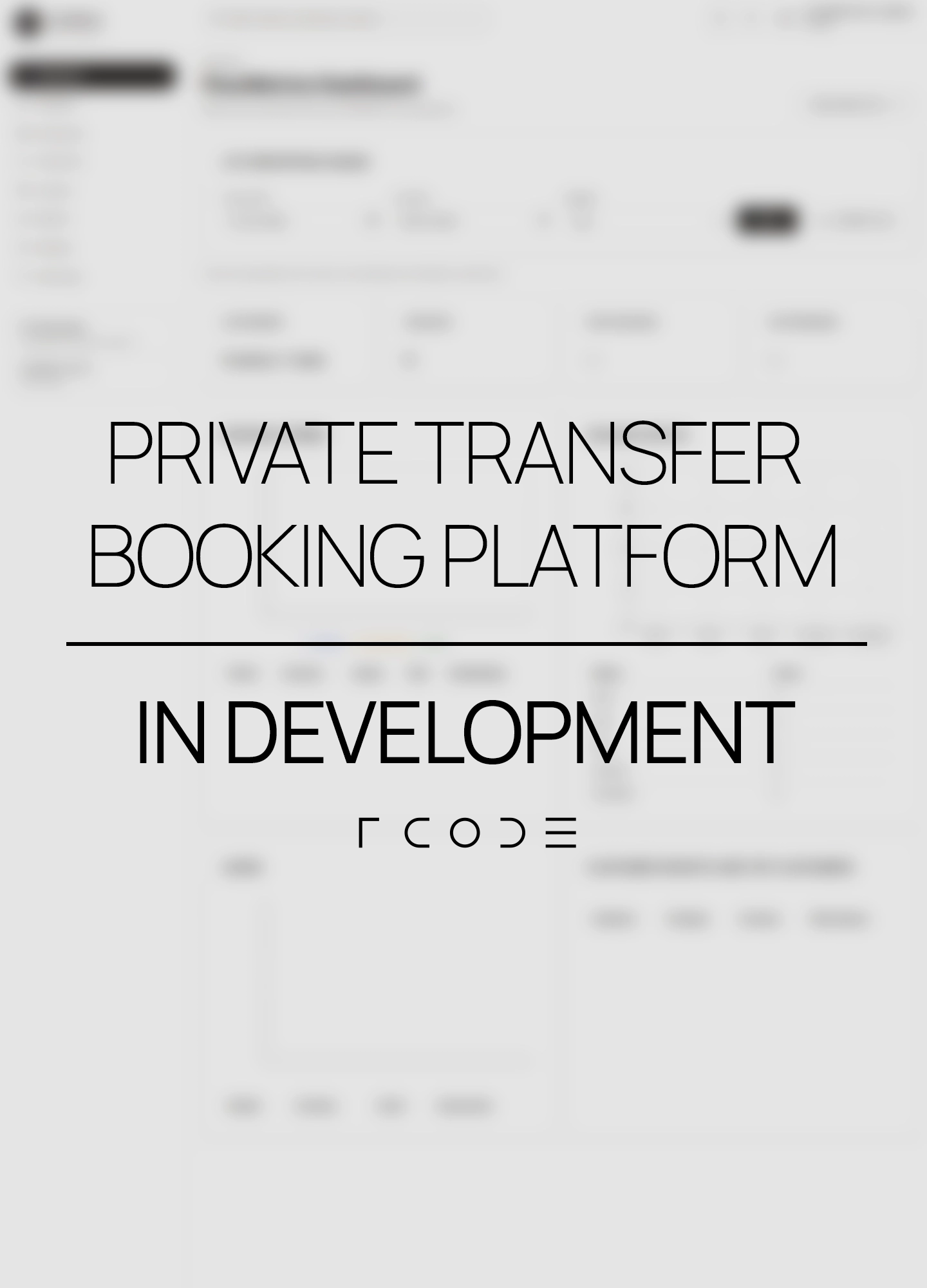 Private transfer booking platform dashboard